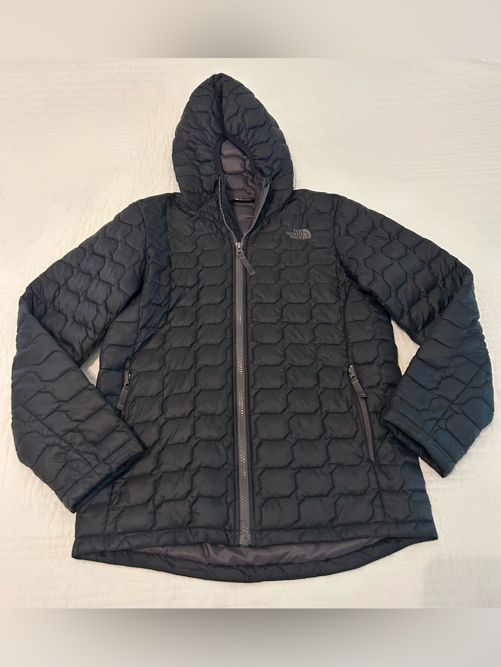 North Face Thermoball Jacket Youth 14-16 Insulated Coat Black Water Repellent